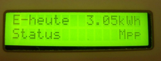 Anzeige auf dem Wechselrichter