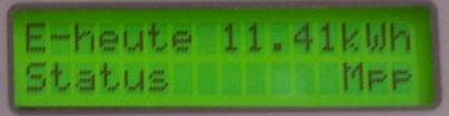 Anzeige auf dem Wechselrichter